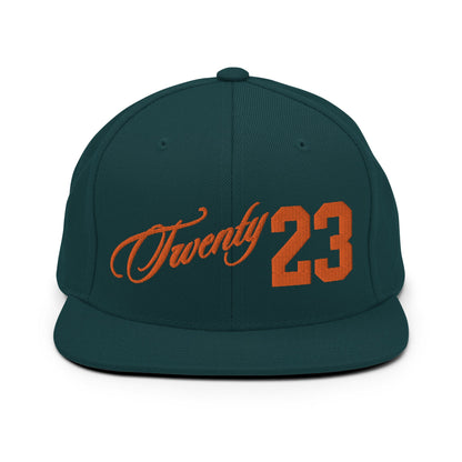 TWENTY23. #303. Embroidered Snapback Cap, Spruce Green. - GRAFOTURE