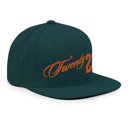 TWENTY23. #303. Embroidered Snapback Cap, Spruce Green. - GRAFOTURE