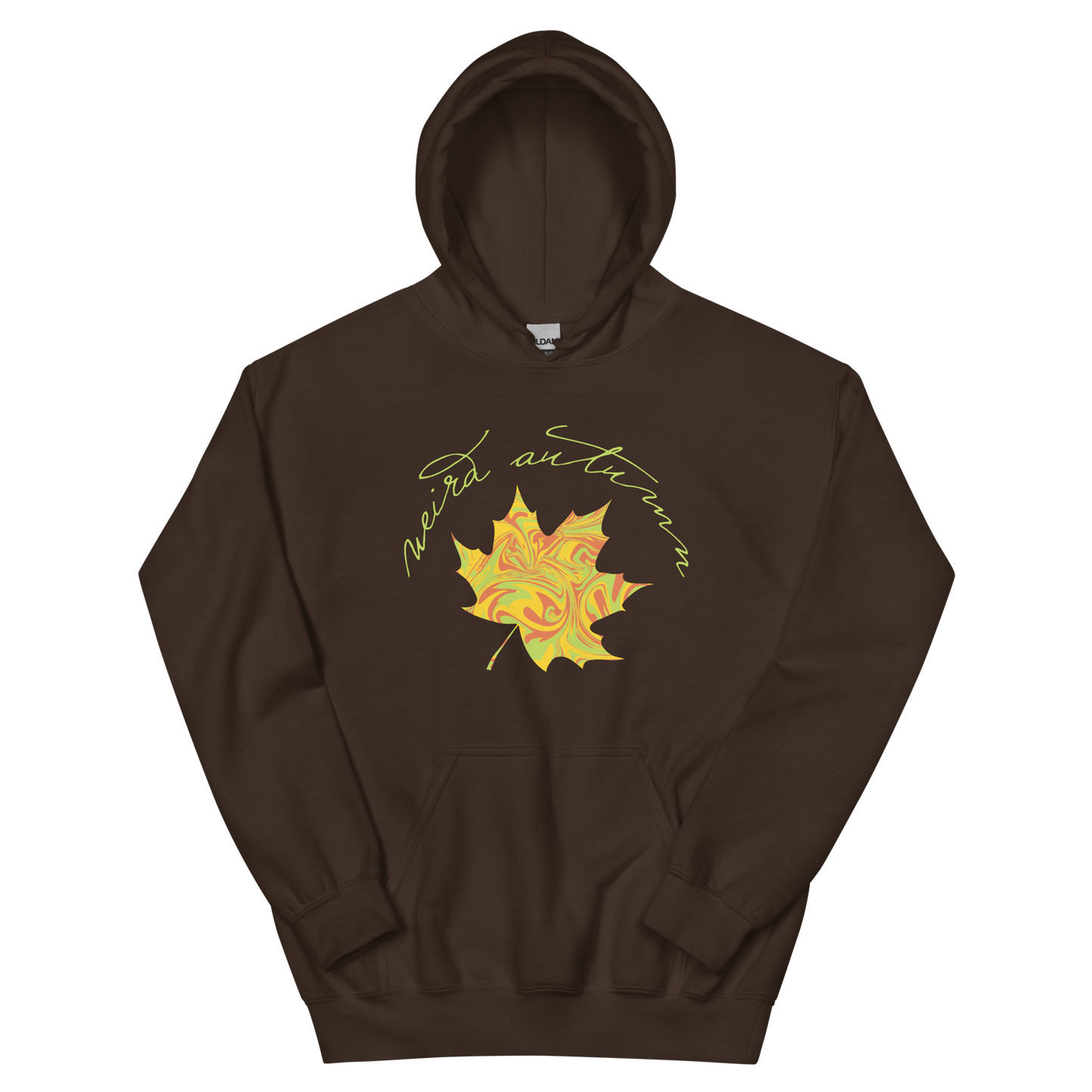 weird autumn. #212. Graphic Hoodie, Dark Chocolate.