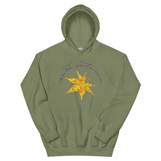 weird autumn. Graphic Hoodie, Military Green.